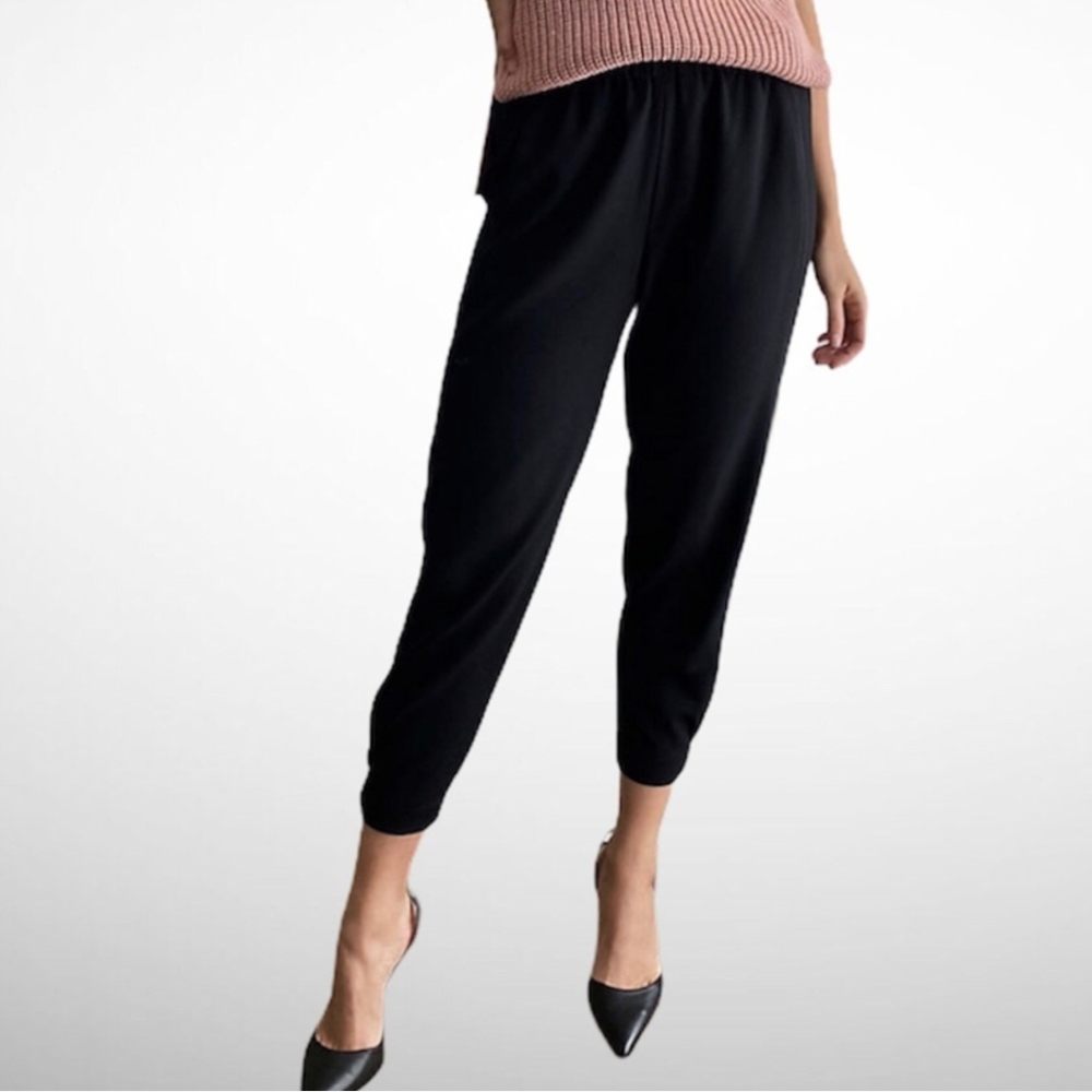 Aritzia Babaton Dexter black jogger pants slim fit tuxedo style Sz S